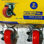 Roda Pvc 2" 50mm Rem Merah