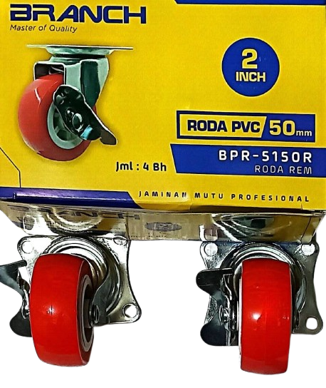 RODA PVC 2'' 50MM RODA MATI MERAH